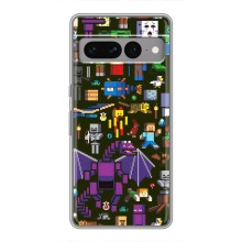 Чехол Майнкрафт на Google Pixel 7 Pro (AlphaPrint) Minecraft (Коллаж Майнкрафт)