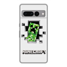 Чехол Майнкрафт на Google Pixel 7 Pro (AlphaPrint) Minecraft (крипер Майнкрафт)