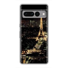 Чехол Эйфелева Башня для Google Pixel 7 Pro - (AlphaPrint) (Ночной Париж)