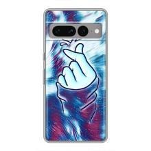 Чехол с принтом для Google Pixel 7 Pro (AlphaPrint - Знак сердечка)
