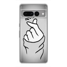 Чехол с принтом для Google Pixel 7 Pro (AlphaPrint - Знак сердечка)