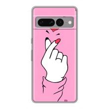 Чехол с принтом для Google Pixel 7 Pro (AlphaPrint - Знак сердечка)