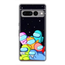 Чехол Амонг Ас для Google Pixel 7 Pro (AlphaPrint) (Скины в космосе)