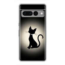 Чехол с принтом для Google Pixel 7 Pro (AlphaPrint) Модные коты (Силуэт котика)