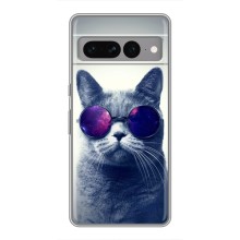 Чехол с принтом для Google Pixel 7 Pro (AlphaPrint) Модные коты (Стильный кот)