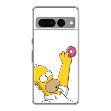 Чехол с Симпсонами для Google Pixel 7 Pro (VPrint) (Гомер с пончиком)