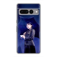 Чехлы Венсдей на Google Pixel 7 Pro Уэнсдей (AlphaPrint) (Уэнздей с зонтом)
