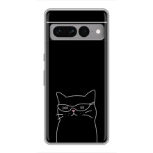 Чехол с рисунком кот на Google Pixel 7 Pro (Равнодушный кот)