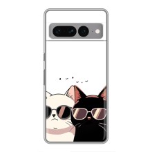 Чехол с рисунком кот на Google Pixel 7 Pro (Коты в очках)