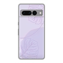 Чохол квітковий дизайн для Google Pixel 7 Pro – Монстера фіолетова