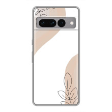 Силиконовый чехол с принтом в цветах на Google Pixel 7 Pro – Нюдовый дизайн