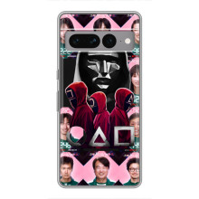 Чехол Гра в кальмара для Google Pixel 7 Pro – Персонажи игры кальмара