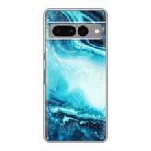 Мраморный чехол на Google Pixel 7 Pro (VPrint) (Голубой мрамор)