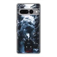 Новогодние, Праздничные Чехлы для Google Pixel 7 Pro - 2024 год (Зимний поезд)