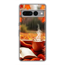 Чехол с уникальным дизайном «Осень с кофе» для Google Pixel 7 Pro – Кофе и дождь