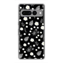 Чохли з тематикою "КВІТИ" на Google Pixel 7 Pro (цвітіння на чорному)