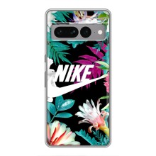 Силиконовый Чехол на Google Pixel 7 Pro с картинкой Nike (Цветочный Nike)