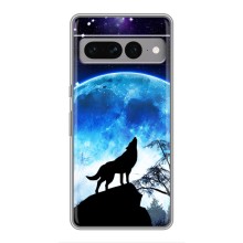 Защитные чехлы для Гугл Пиксель 7 Про (AlphaPrint) (ХИТ продаж) ВОЛК (Волк на луну)