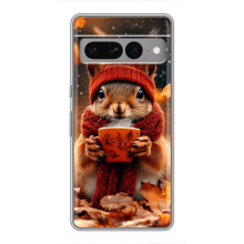 Печатный чехол «Зверята с кофе» для Google Pixel 7 Pro – Белка с кофе