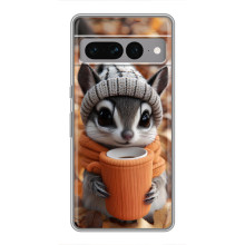 Печатный чехол «Зверята с кофе» для Google Pixel 7 Pro