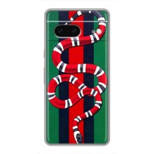 Чехлы ГУЧЧИ для Гугл Пиксель 7 (AlphaPrint) (Gucci змия)