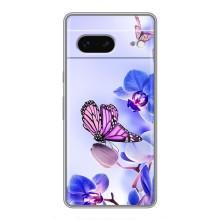 Чехлы с Цветами для Google Pixel 7 (VPrint) (Бабочка на цветочке)