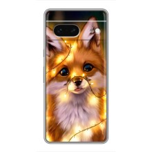 Чехлы с картинкой Лисички для Google Pixel 7 (VPrint) (Лисичка в гирляндах)