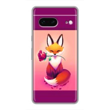 Чехлы с картинкой Лисички для Google Pixel 7 (VPrint) (Лисичка с розочкой)