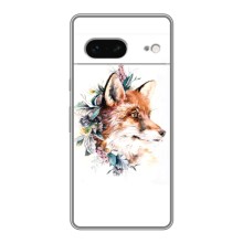 Чехлы с картинкой Лисички для Google Pixel 7 (VPrint) (Лисичка в цветочках)