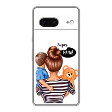 Чехол с печатью для Google Pixel 7 - (Мама с ребенком) (AlphaPrint) (Мама с сыном)