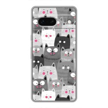 Чехлы с Котиками для Google Pixel 7 (VPrint) (Рисованные котики)