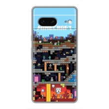 Чехол Майнкрафт на Google Pixel 7 (AlphaPrint) Minecraft (фон Minecraft)