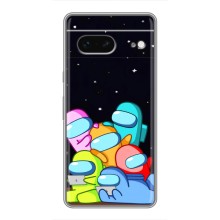Чехол Амонг Ас для Google Pixel 7 (AlphaPrint) (Скины в космосе)