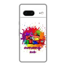 Чехол Амонг Ас для Google Pixel 7 (AlphaPrint) (Яркий АмонгАс)