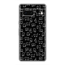 Чехол с принтом для Google Pixel 7 (AlphaPrint) Модные коты (Меленькие котики)