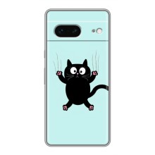 Чехол с принтом для Google Pixel 7 (AlphaPrint) Модные коты (Падающий кот)