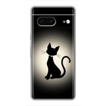 Чехол с принтом для Google Pixel 7 (AlphaPrint) Модные коты (Силуэт котика)