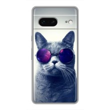 Чехол с принтом для Google Pixel 7 (AlphaPrint) Модные коты (Стильный кот)