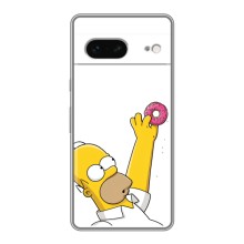 Чехол с Симпсонами для Google Pixel 7 (VPrint) (Гомер с пончиком)