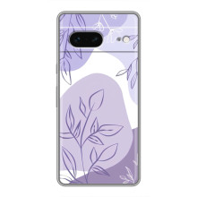 Силиконовый чехол с принтом в цветах на Google Pixel 7 – Фиолетовый дизайн