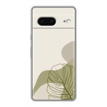 Силиконовый чехол с принтом в цветах на Google Pixel 7 – Монстера зелёная