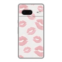 Чехол с розовым рисунком для Google Pixel 7 (Розовые губы)