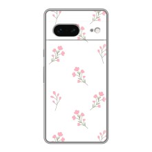 Чехол с розовым рисунком для Google Pixel 7 (Розовые цветы)