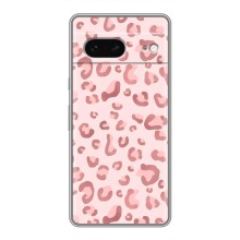 Чехол с розовым рисунком для Google Pixel 7 (Розовый леопард)