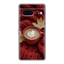 Чехол с уникальным дизайном «Осень с кофе» для Google Pixel 7 – Кофе на пледе