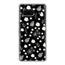 Чохли з тематикою "КВІТИ" на Google Pixel 7 (цвітіння на чорному)