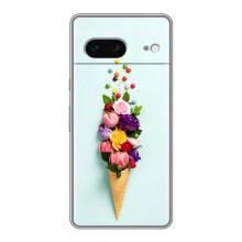 Чохли з тематикою "КВІТИ" на Google Pixel 7 (Квітка-морозиво)