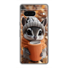 Печатный чехол «Зверята с кофе» для Google Pixel 7