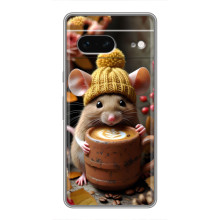 Печатный чехол «Зверята с кофе» для Google Pixel 7 – Медведь с кофе