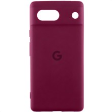 Чохол Silicone Cover Lakshmi Full Camera (AAA) with Logo для Google Pixel 7a – Бордовий